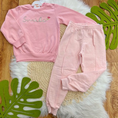 Conj. Casaco Smile e Calça de Moletom - Rose